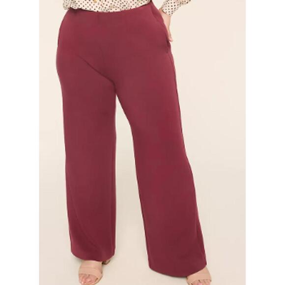 Lane Bryant Pants - Lane Bryant‎ Burgundy High Rise Wide Leg Pant Plus Size 28
